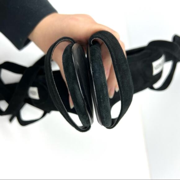 NEW Steve Madden Black Cosmic Suede Wrap Heels 7.5 - Picture 5 of 9